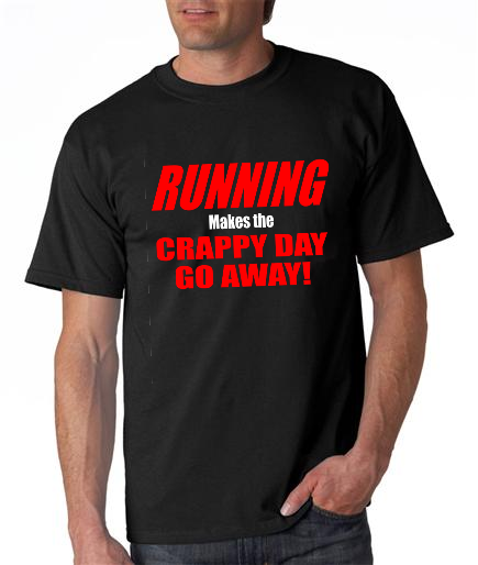 Running - Crappy Day Go Away - Mens Black Short Sleeve Shirt